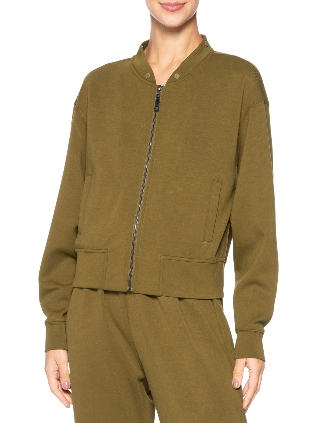 Casaco Feminino De Malha Double Com Bolsos Verde Animale Jeans