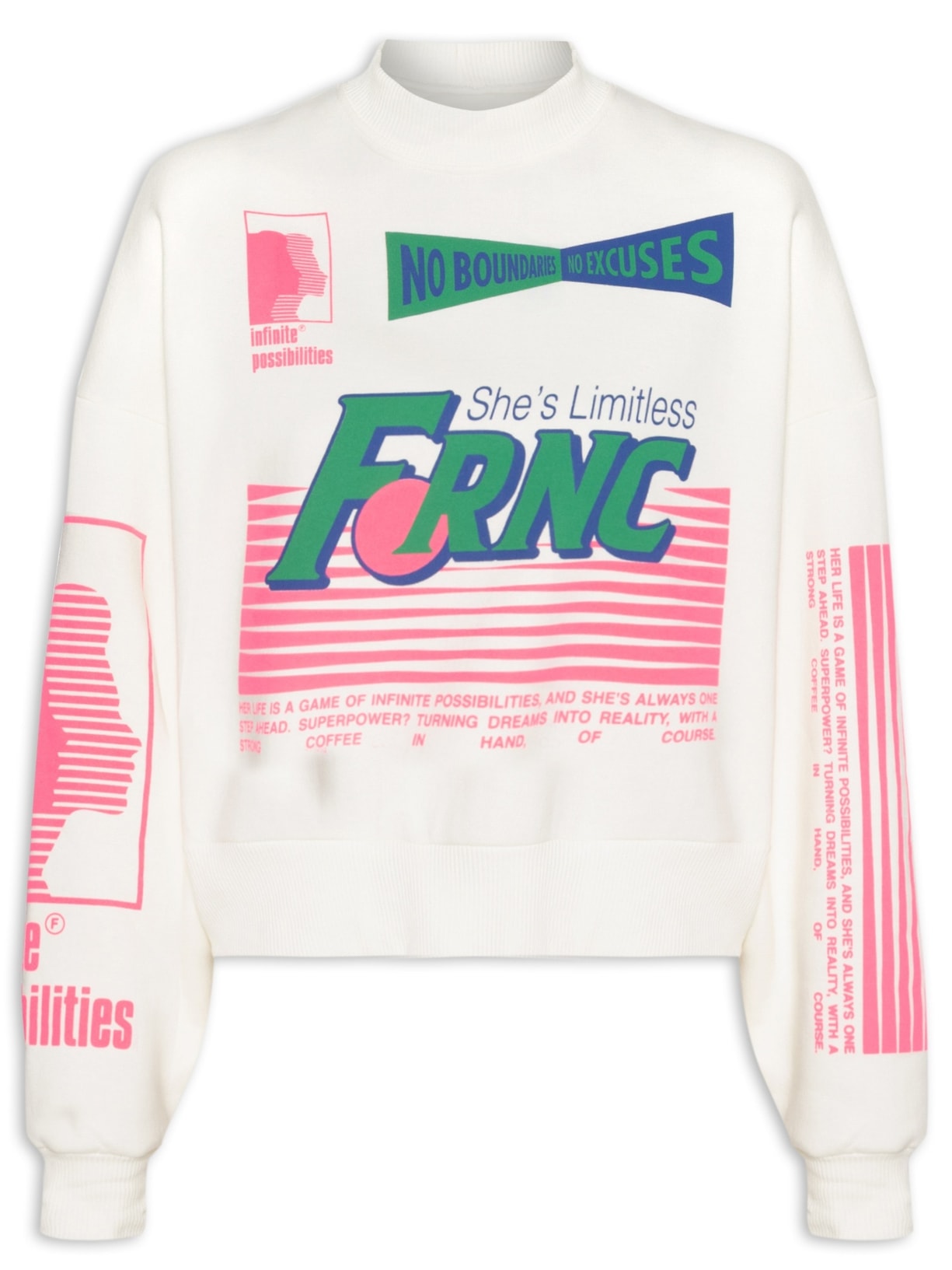 Casaco Feminino De Moletom Careca Infinity Branco Francesca