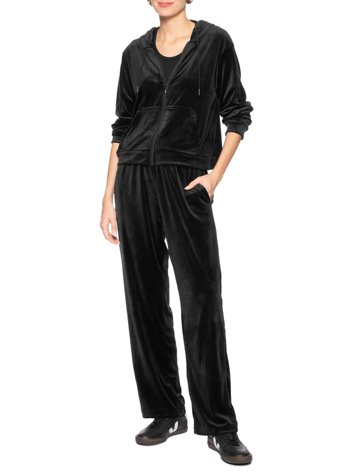 Casaco Feminino De Moletom Plush Preto Basiq