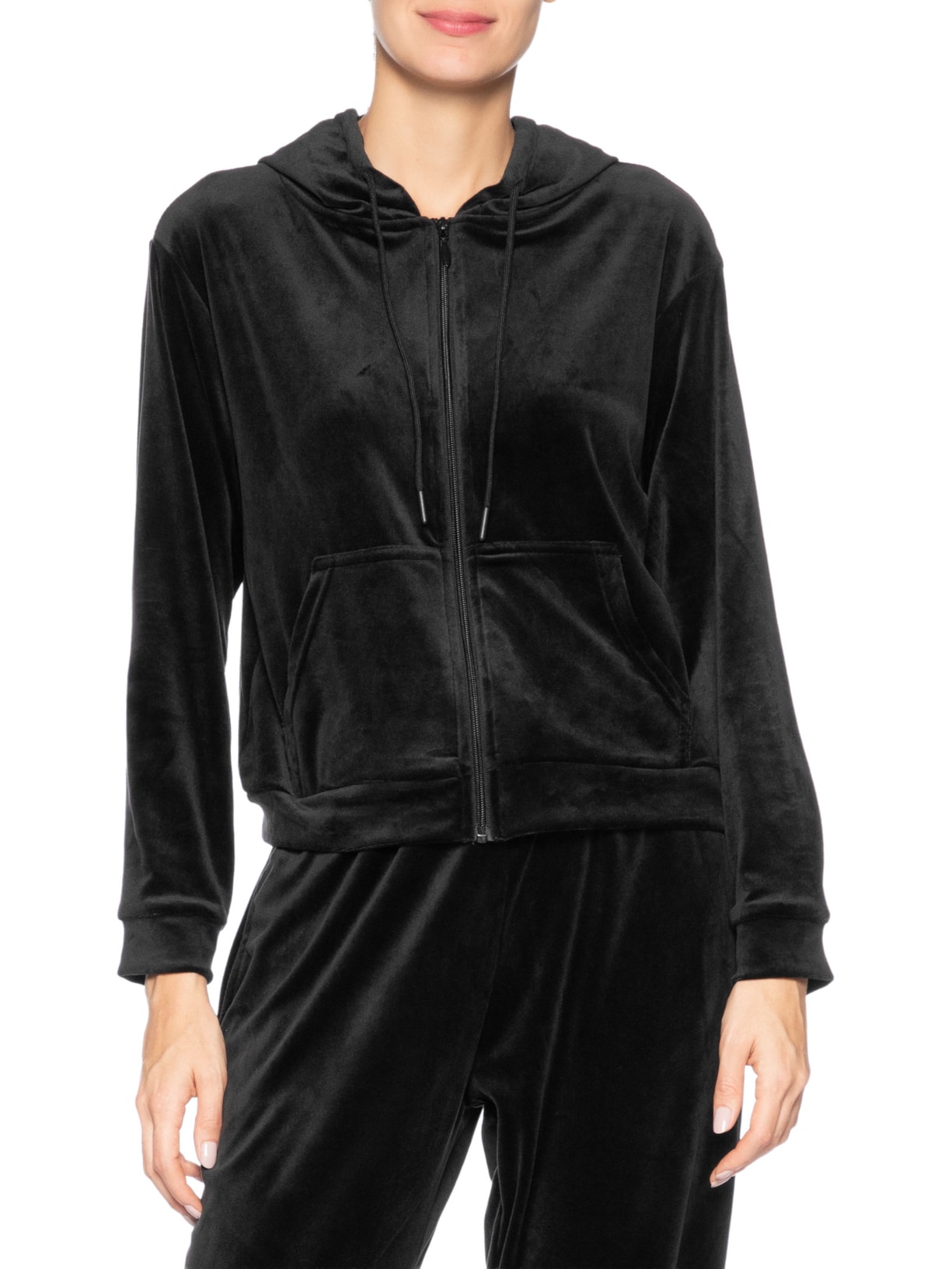 Casaco Feminino De Moletom Plush Preto Basiq