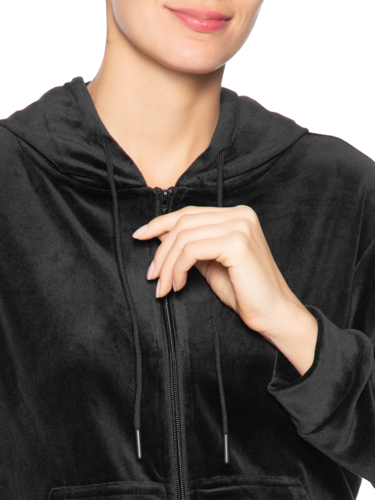Casaco Feminino De Moletom Plush Preto Basiq