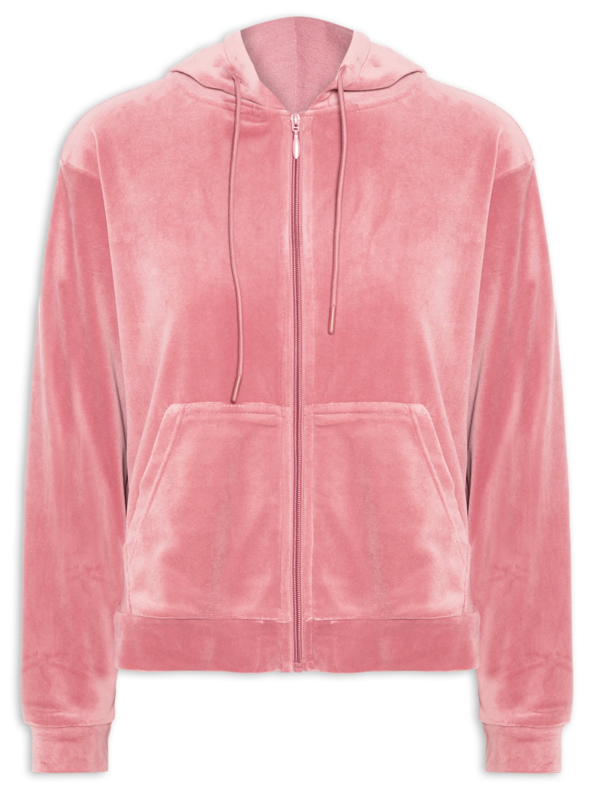 Casaco Feminino De Moletom Plush Rosa Basiq