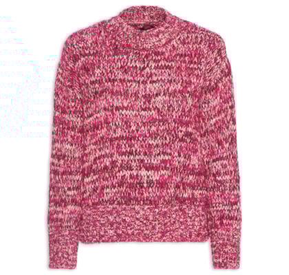 Casaco Feminino De Tricot Ponto Mix - Rosa