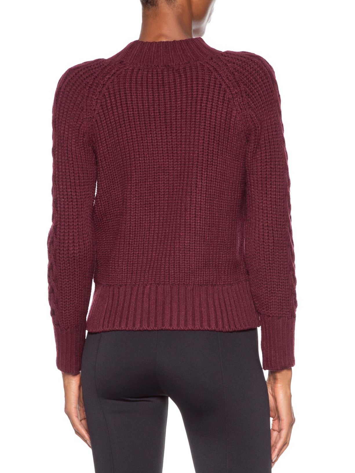 Casaco Feminino De Tricot Tranças Manga Raglan Vermelho Animale