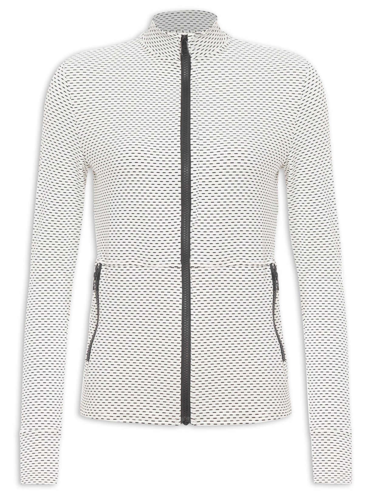 Casaco Feminino Detalhe Tela - Off White