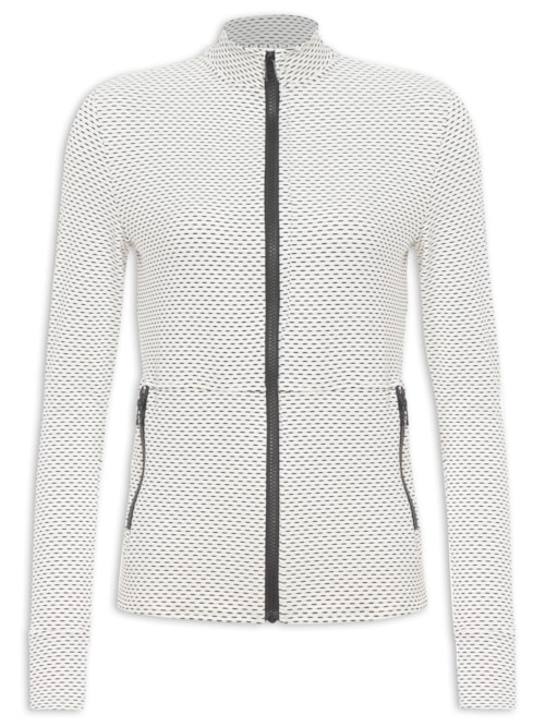 Casaco Feminino Detalhe Tela - Off White