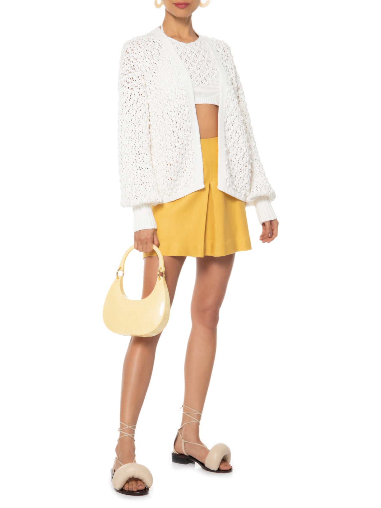 Casaco Feminino Em Ponto Pipoca Branco Anselmi