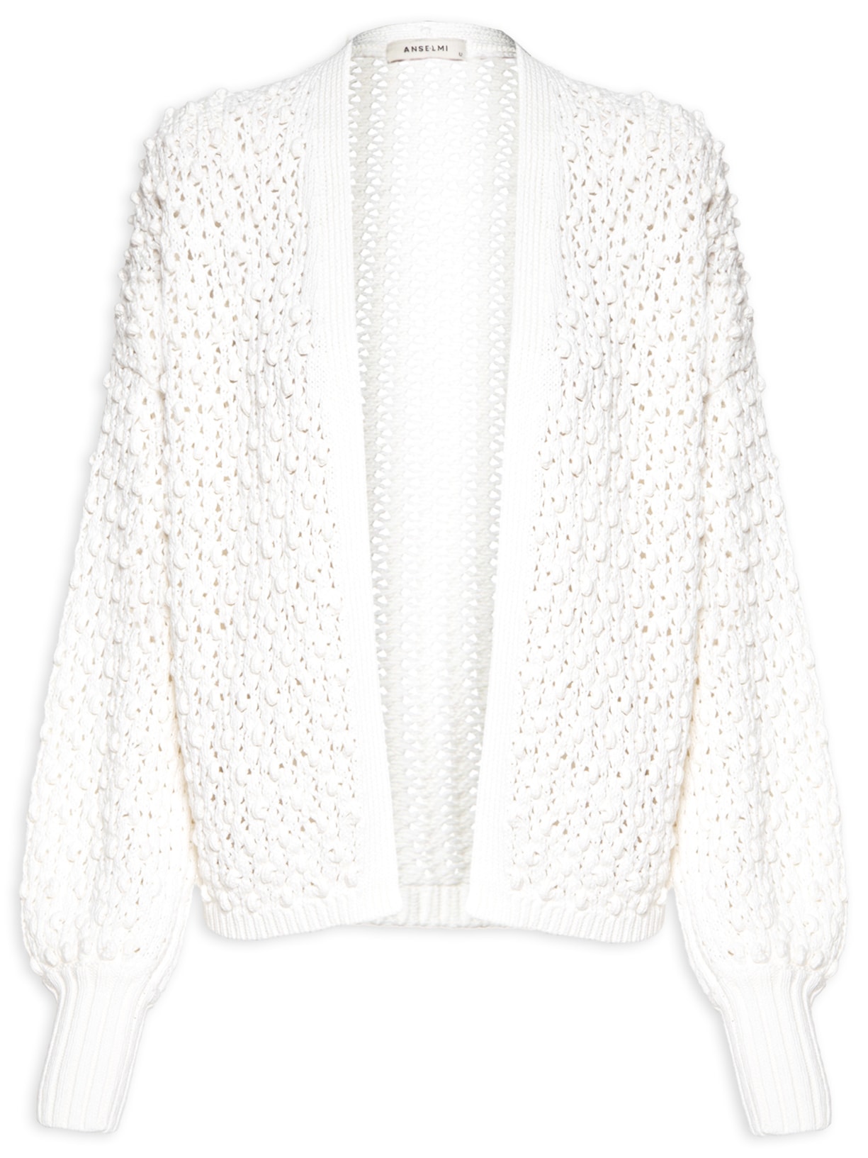 Casaco Feminino Em Ponto Pipoca Branco Anselmi