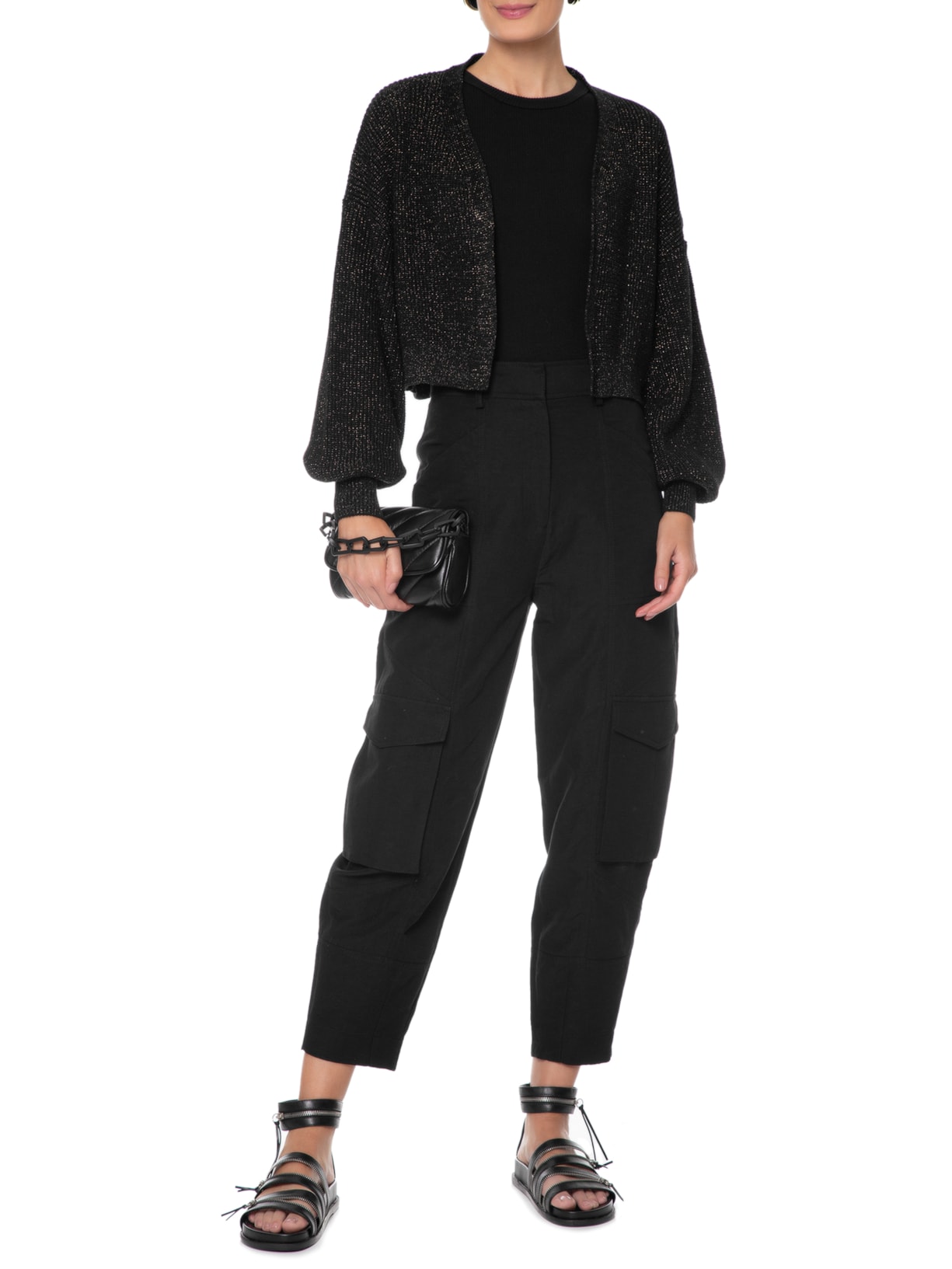 Casaco Feminino Fabbri Bronze Tricot Preto Bo.bô