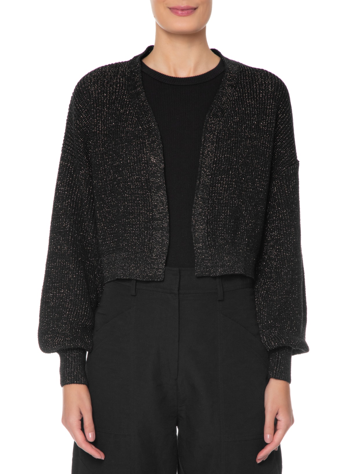 Casaco Feminino Fabbri Bronze Tricot Preto Bo.bô