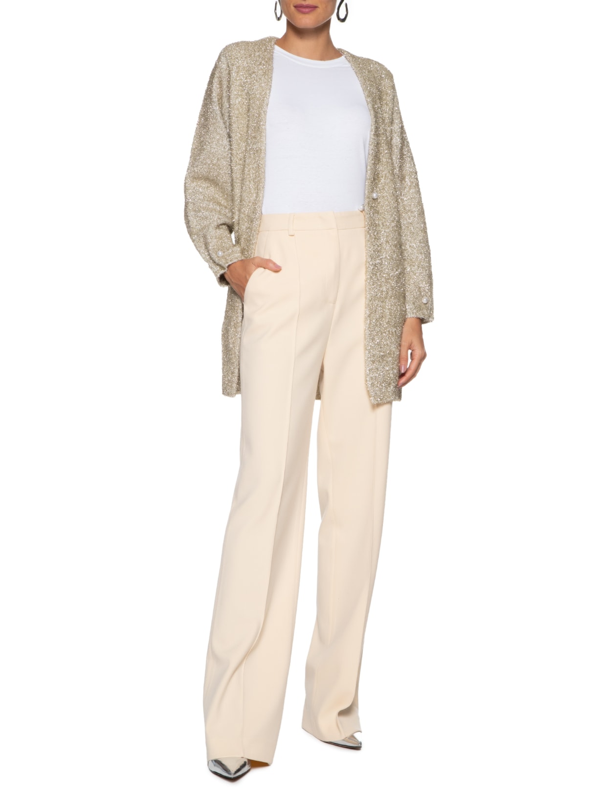 Casaco Feminino Frankie Tricot Dourado Bo.bô