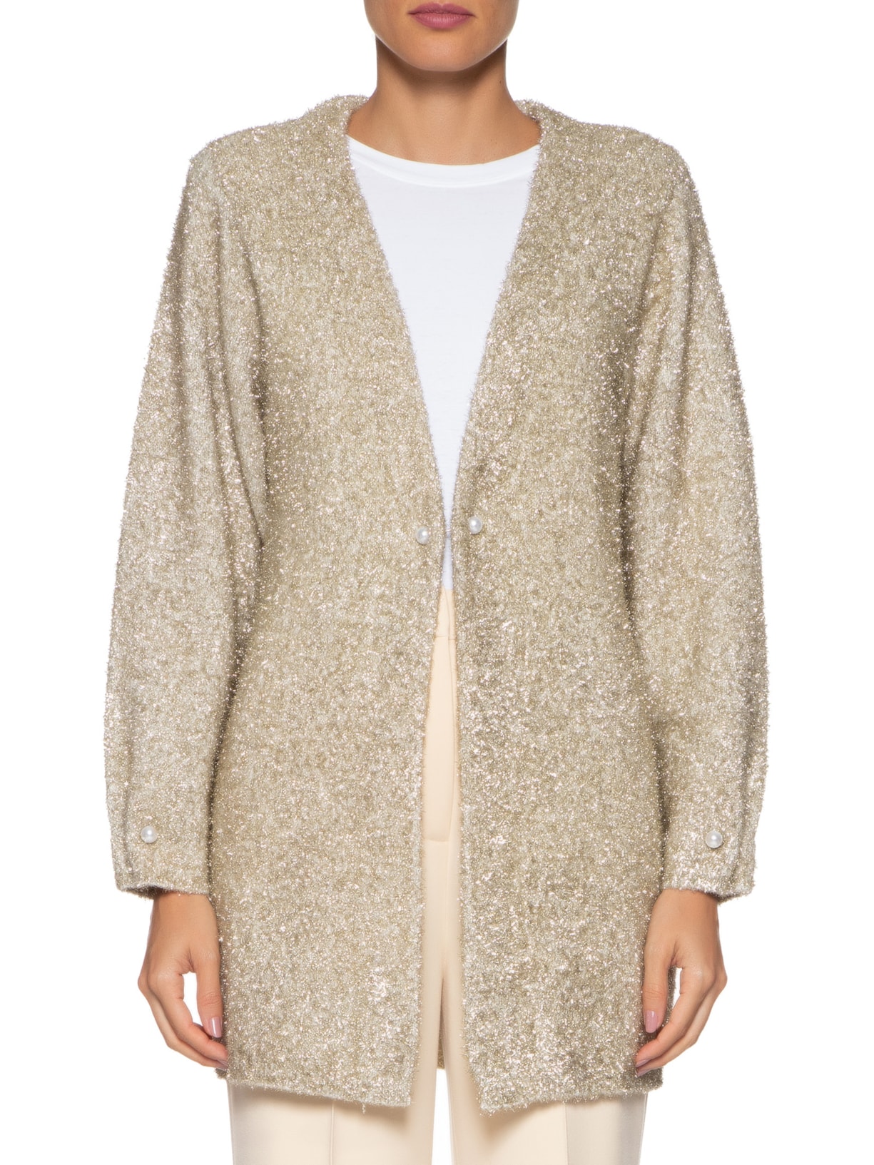 Casaco Feminino Frankie Tricot Dourado Bo.bô