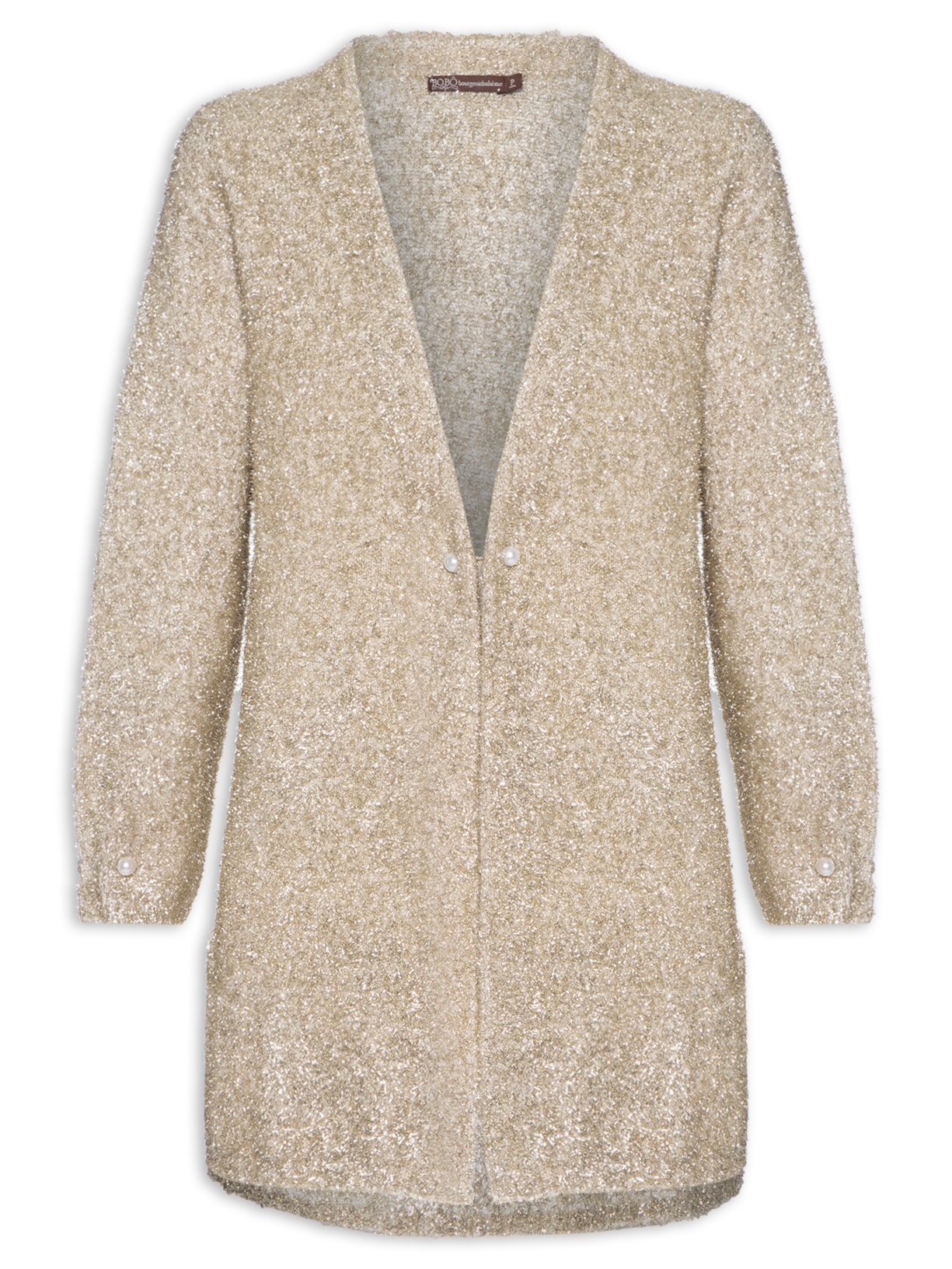 Casaco Feminino Frankie Tricot Dourado Bo.bô