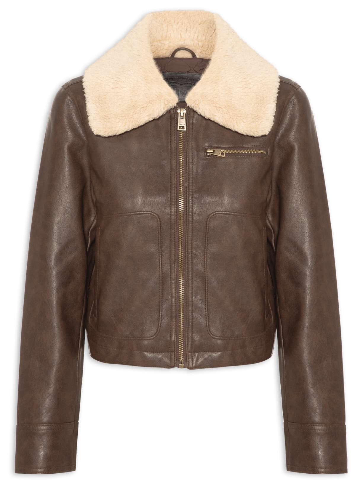 Casaco Feminino GIII Cropped Vintage Aviator W. S Marrom Levi's