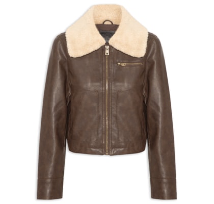 Casaco Feminino GIII Cropped Vintage Aviator W. S - Marrom