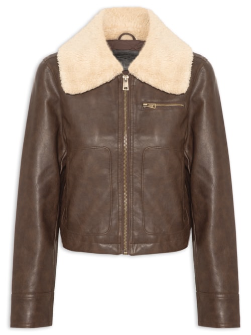 Casaco Feminino GIII Cropped Vintage Aviator W. S - Marrom