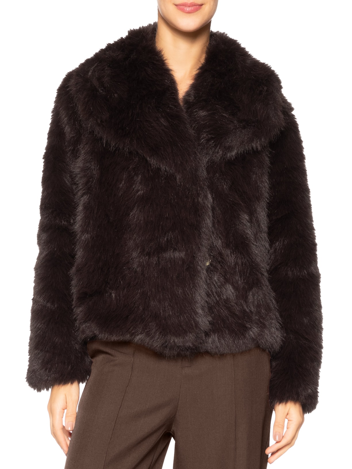 Casaco Feminino Gola Ampla Marrom '2Essential