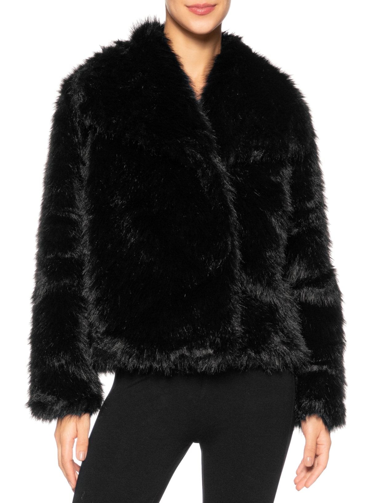 Casaco Feminino Gola Ampla Preto '2Essential