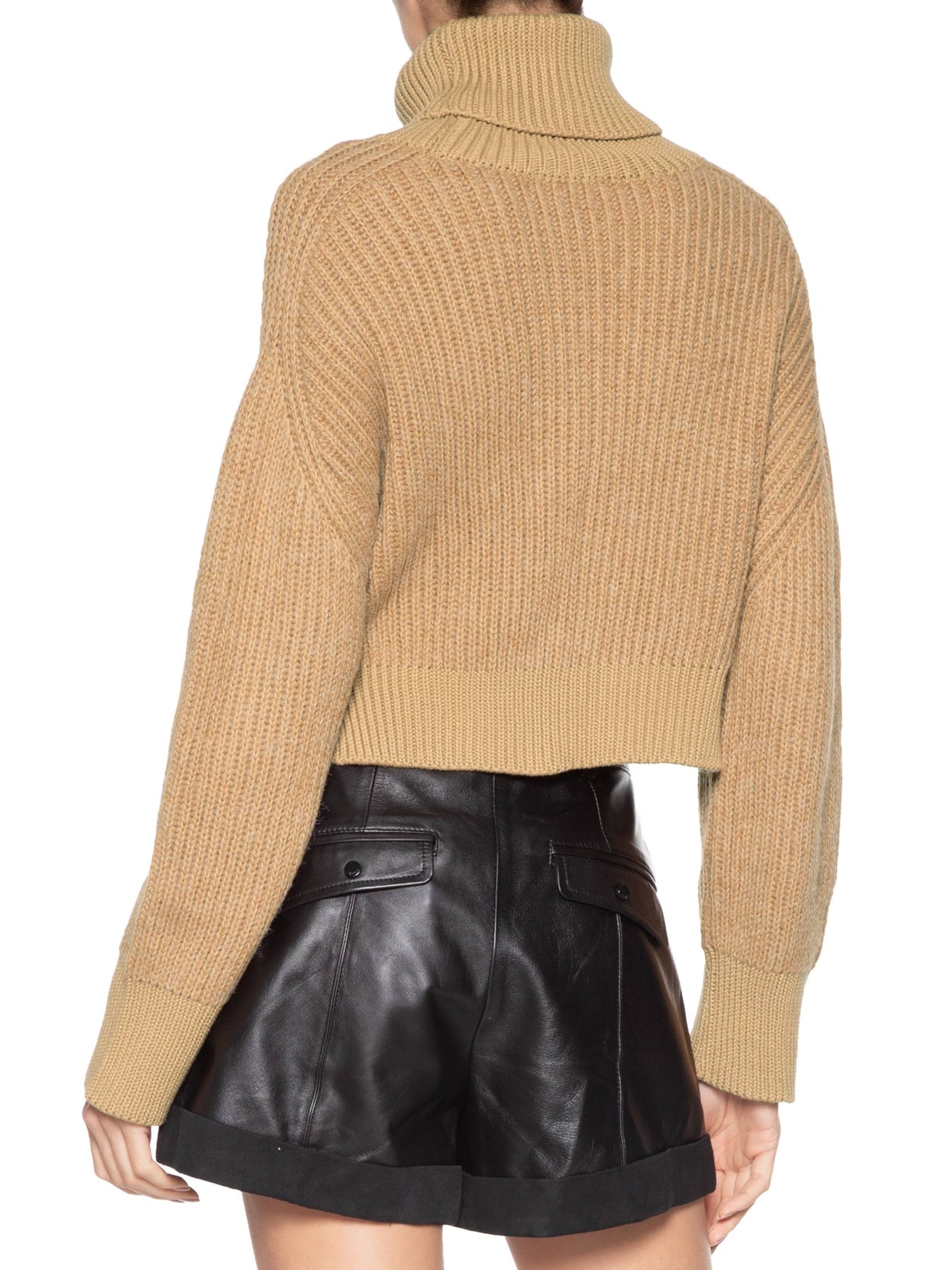 Casaco Feminino Gola Fio Trocado De Tricot Marrom Animale