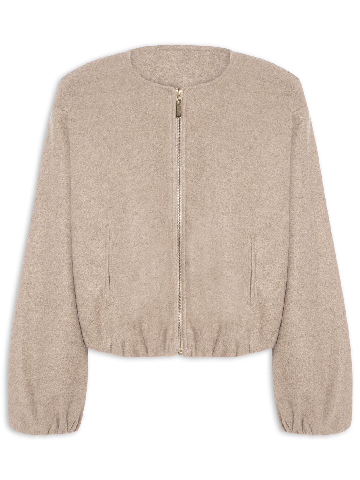 Casaco Feminino Gola Redonda Bege '2Essential