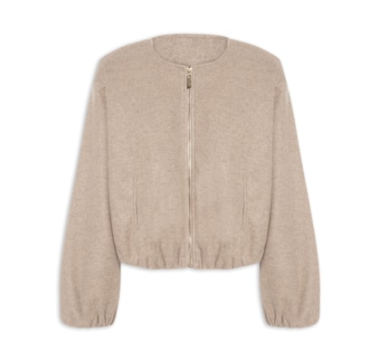 Casaco Feminino Gola Redonda - Bege