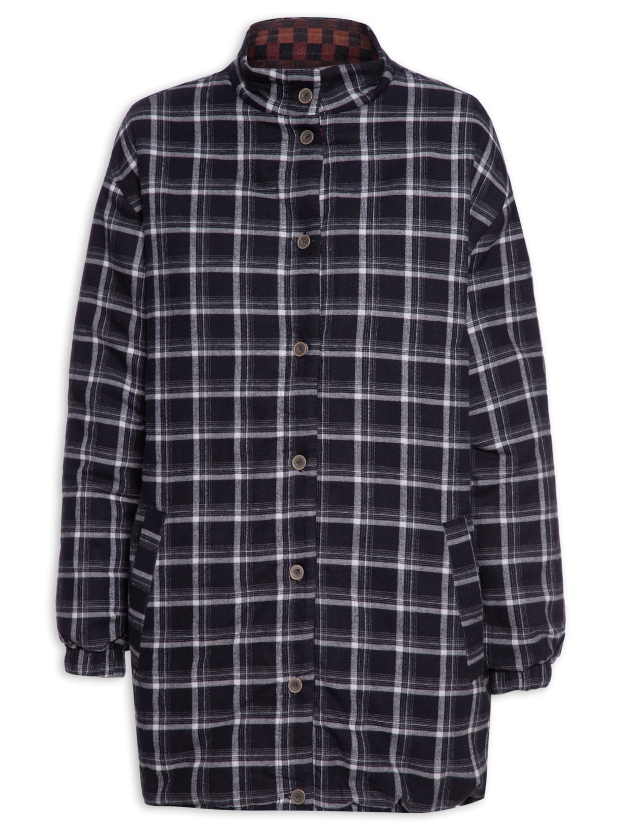 Casaco Feminino Jacket Xadrez Patch - Preto