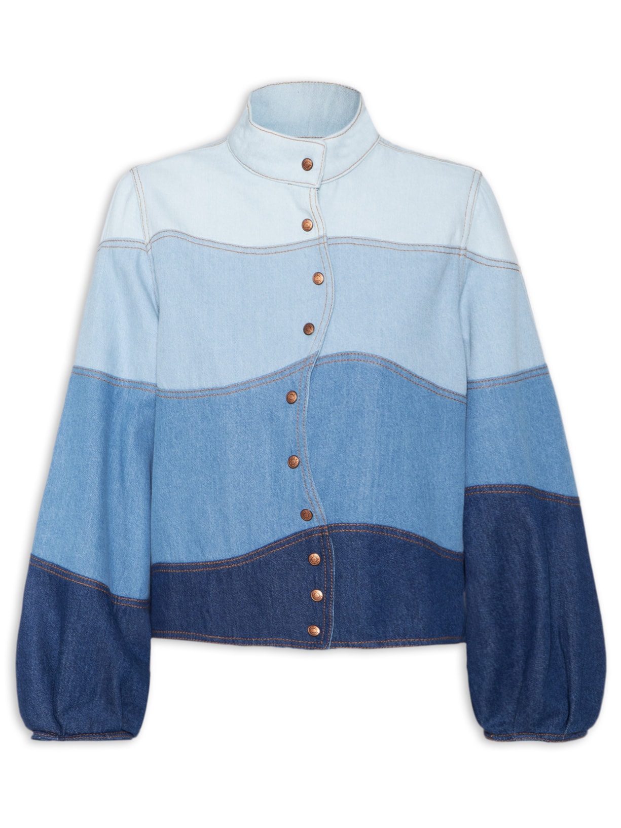 Casaco Feminino Jeans Ondas - Azul