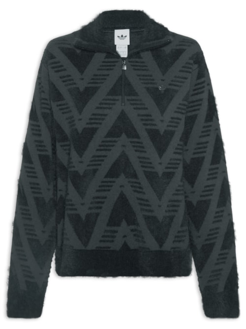 Casaco Feminino Knit Half Zipped– Preto