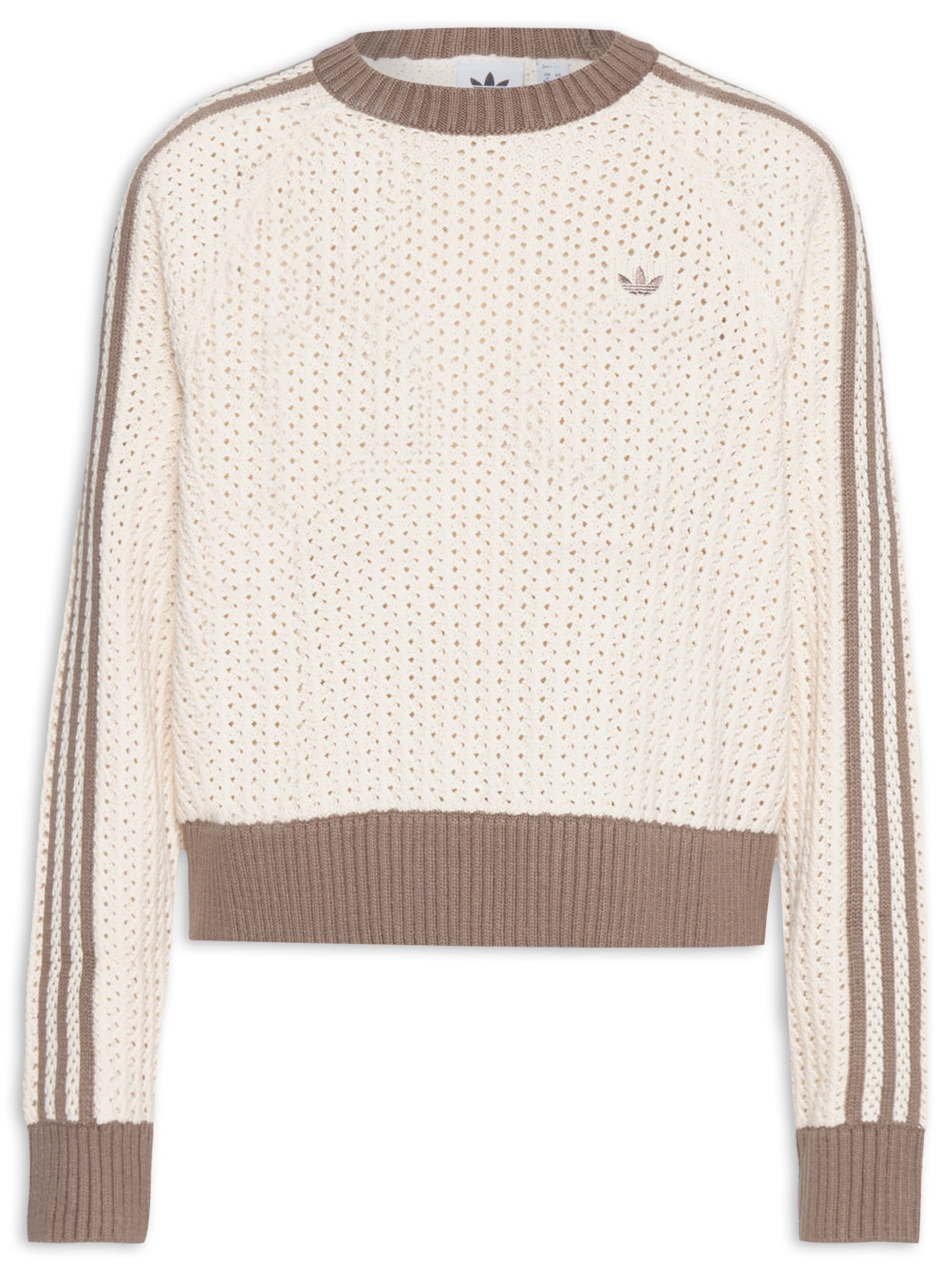 Casaco Feminino Knitted Crew - Bege