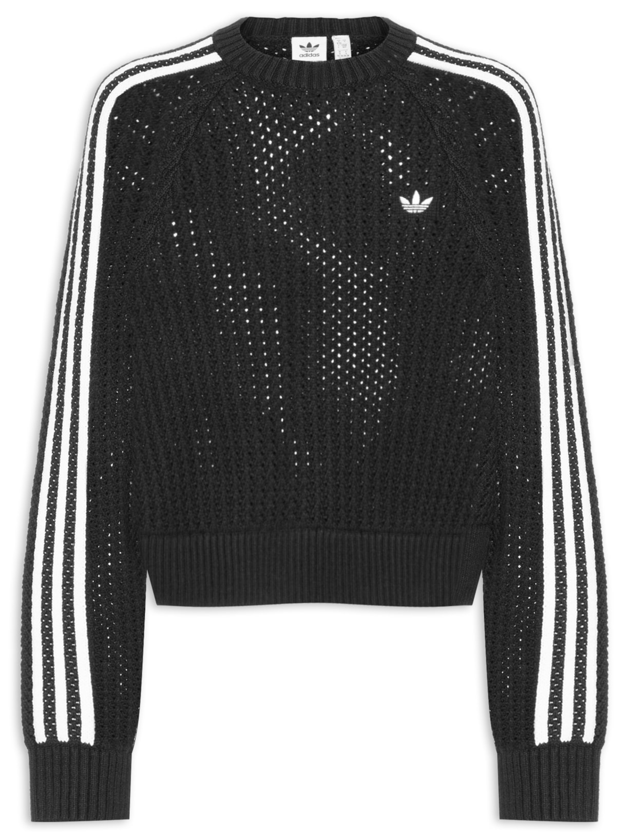 Casaco Feminino Knitted Crew - Preto