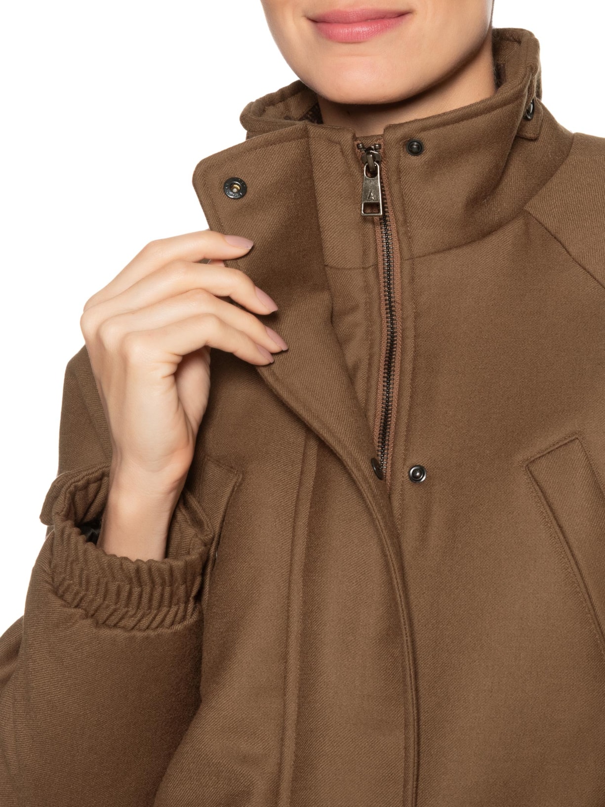 Casaco Feminino Lã Luisa Marrom Andrea Bogosian