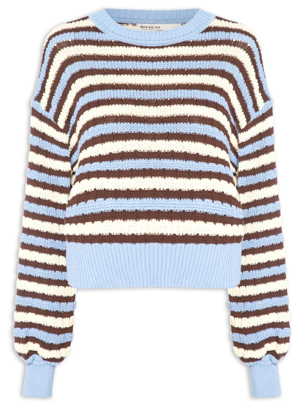 Casaco Feminino Listrado Azul Dress To