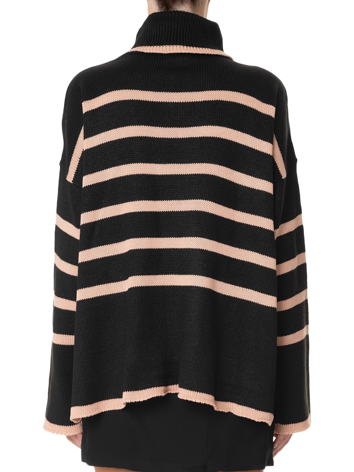 Casaco Feminino Listrado Com Gola Preto '2Essential