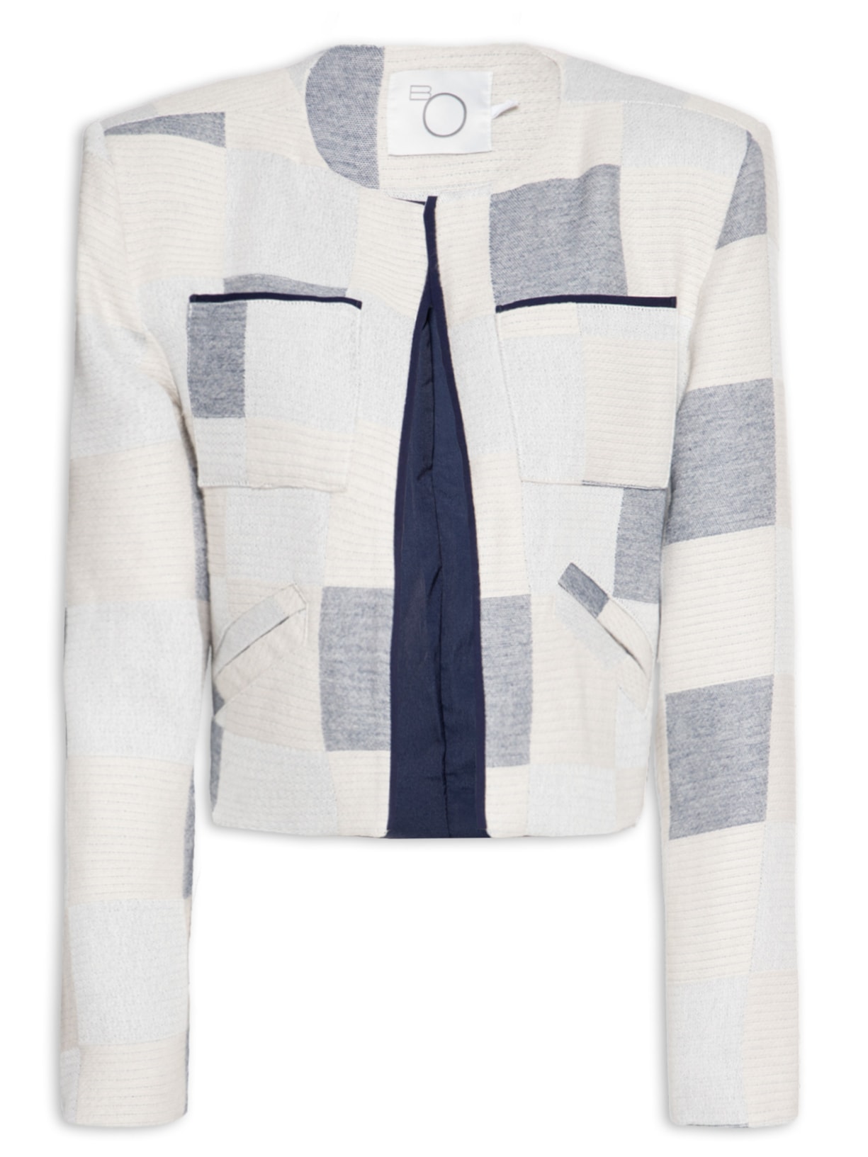 Casaco Feminino Manga Longa Com Bolso - Azul