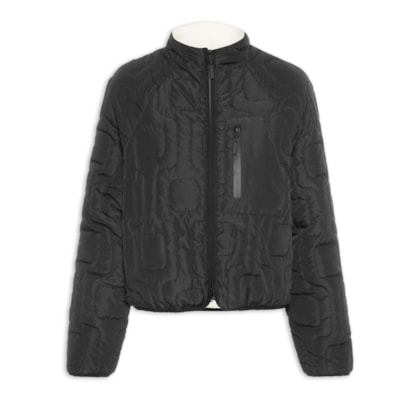 Casaco Feminino Matelassê Calçadão Double Face - Preto