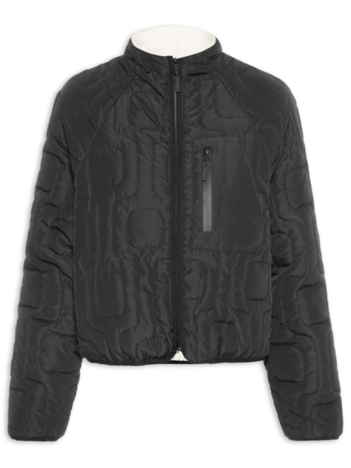 Casaco Feminino Matelassê Calçadão Double Face - Preto