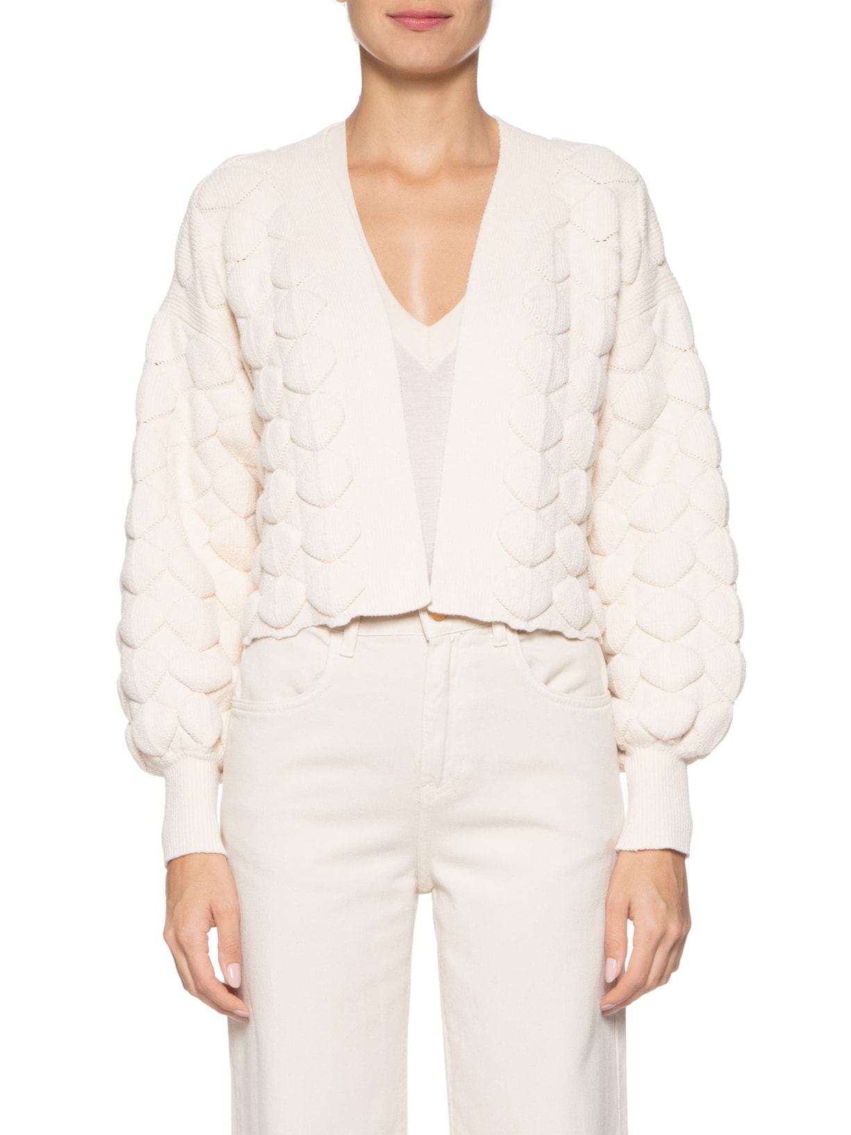 Casaco Feminino Maxi Bolas Bege Anselmi