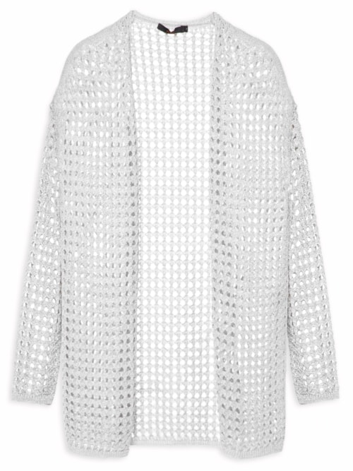 Casaco Feminino Maxi Rede Rayon - Prata