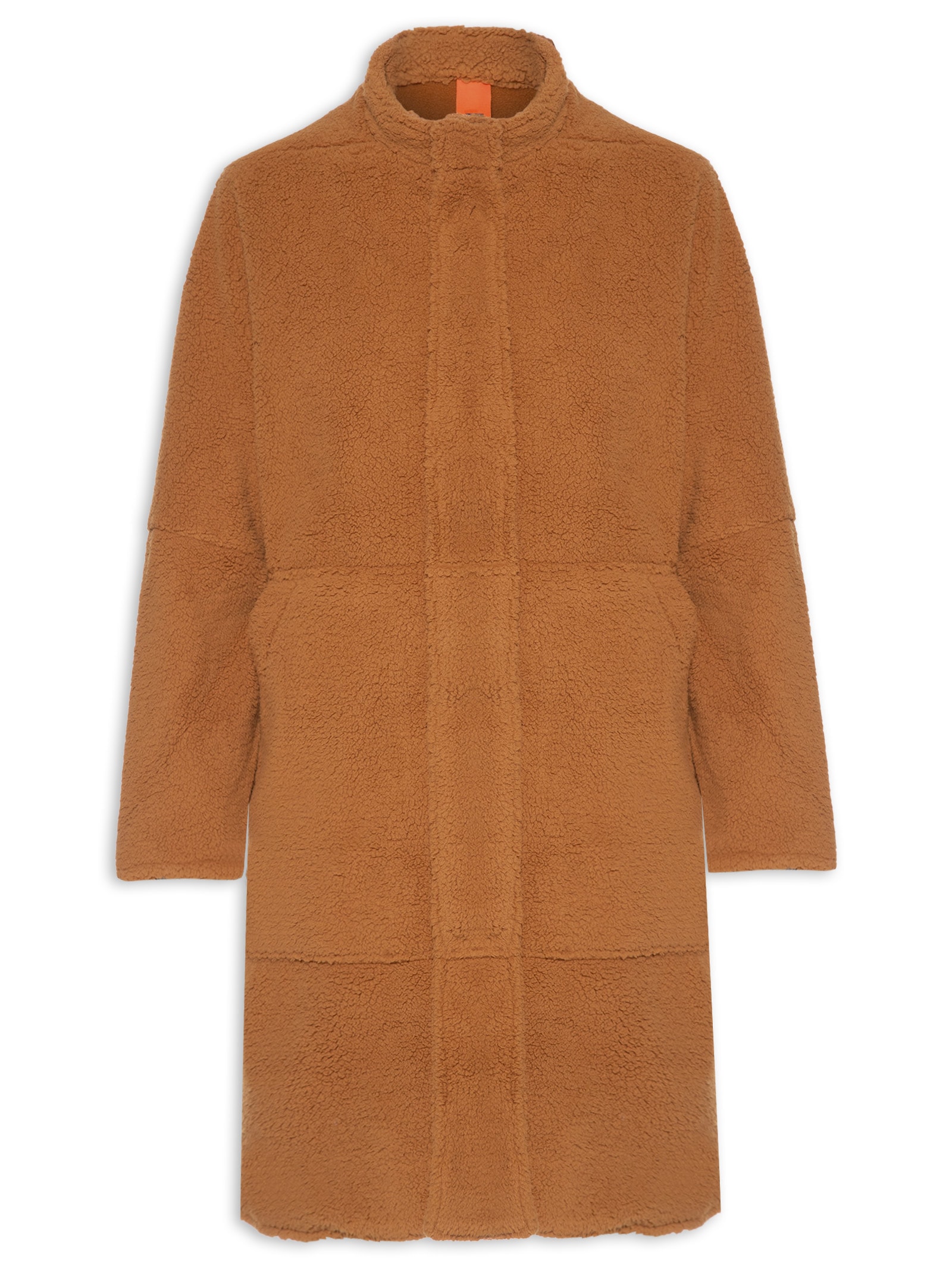 Casaco Feminino Midi Fleece Double Face - Osklen - Marrom