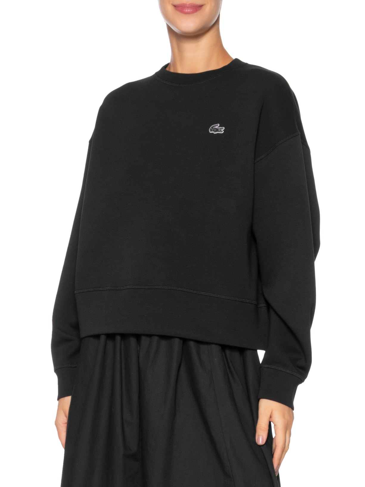 Casaco Feminino Moletom Básico Croco Preto Lacoste