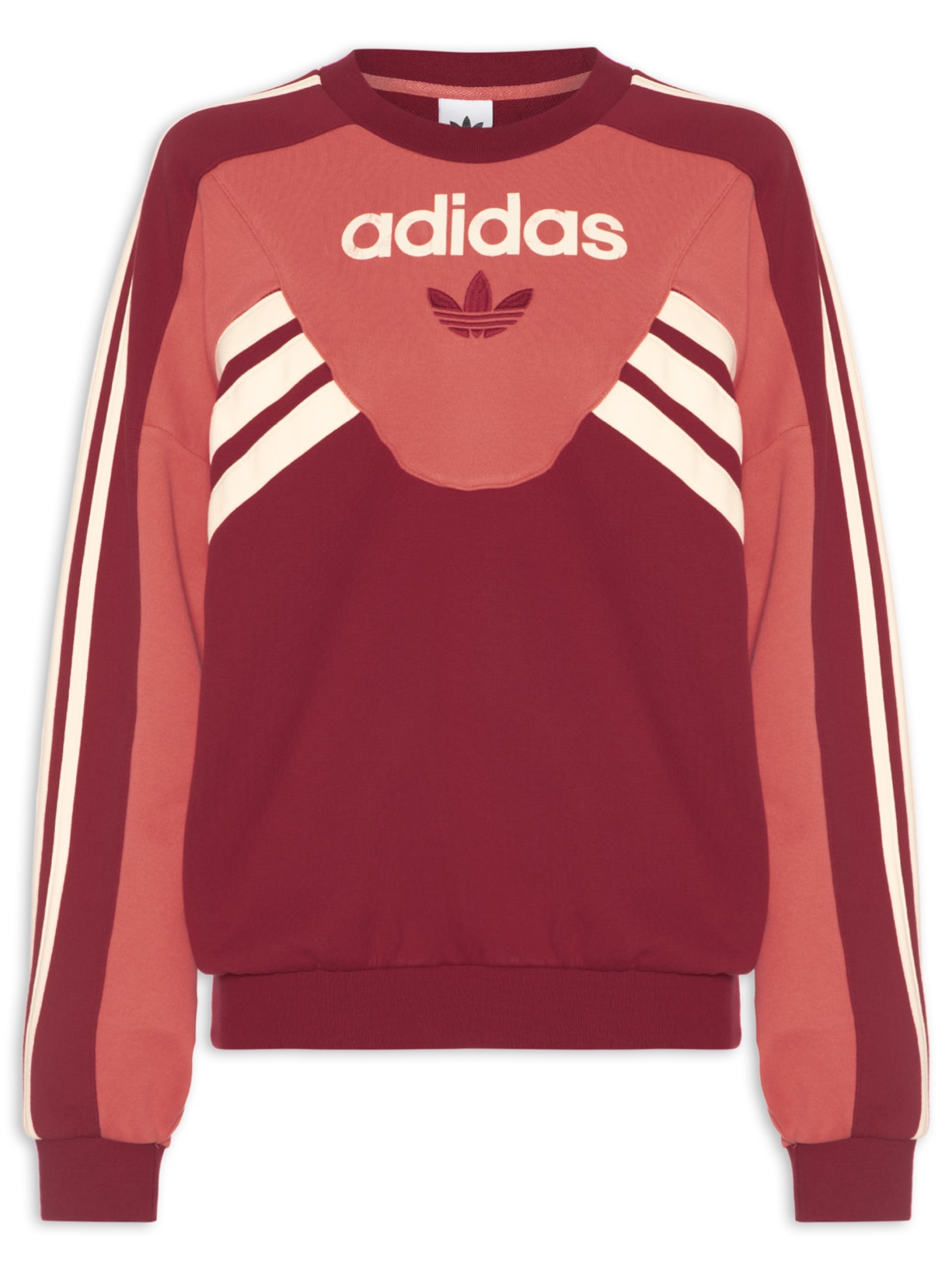 Casaco Feminino Moletom Crew Main Vermelho Adidas Originals