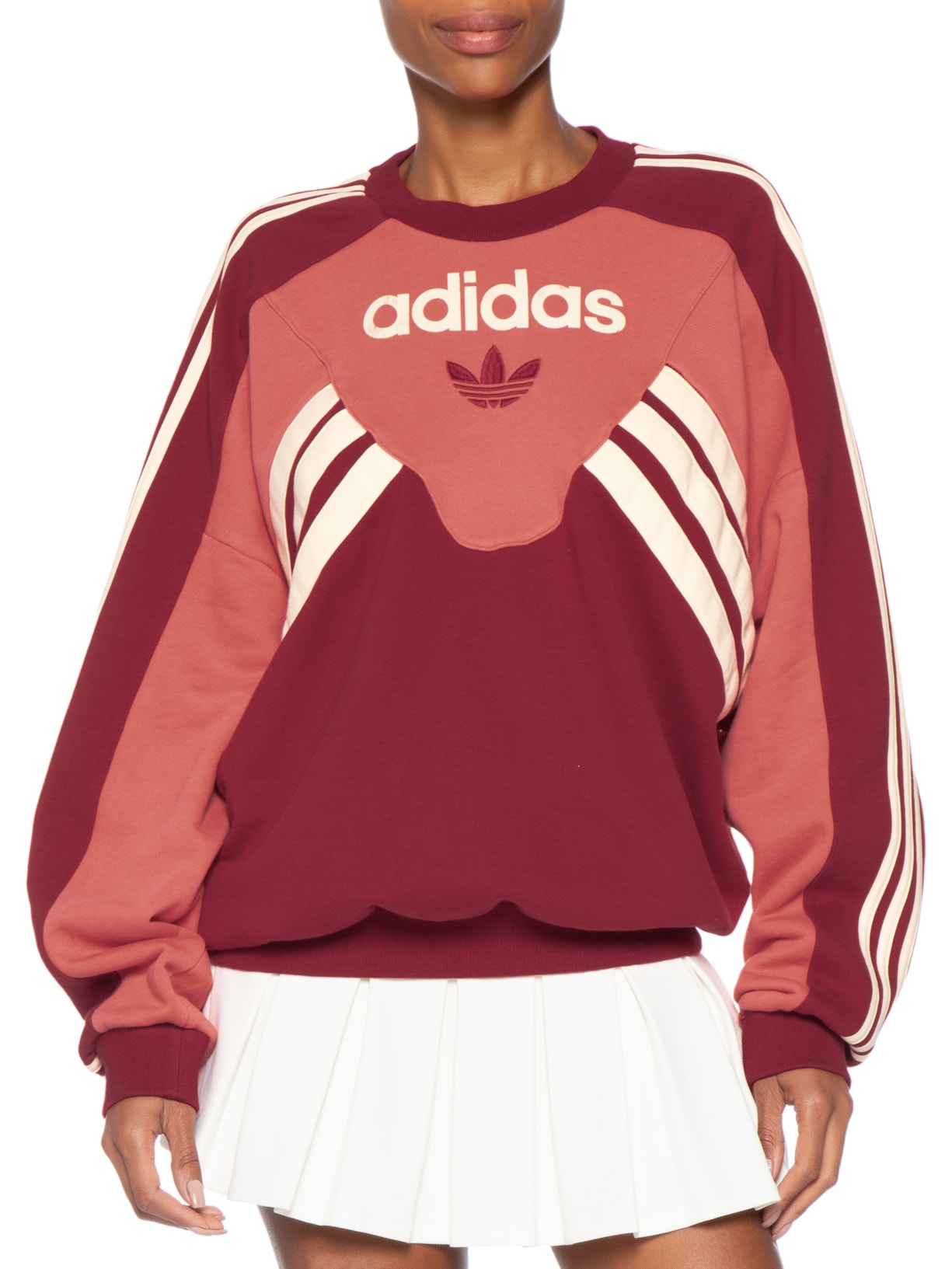 Casaco Feminino Moletom Crew Main Vermelho Adidas Originals