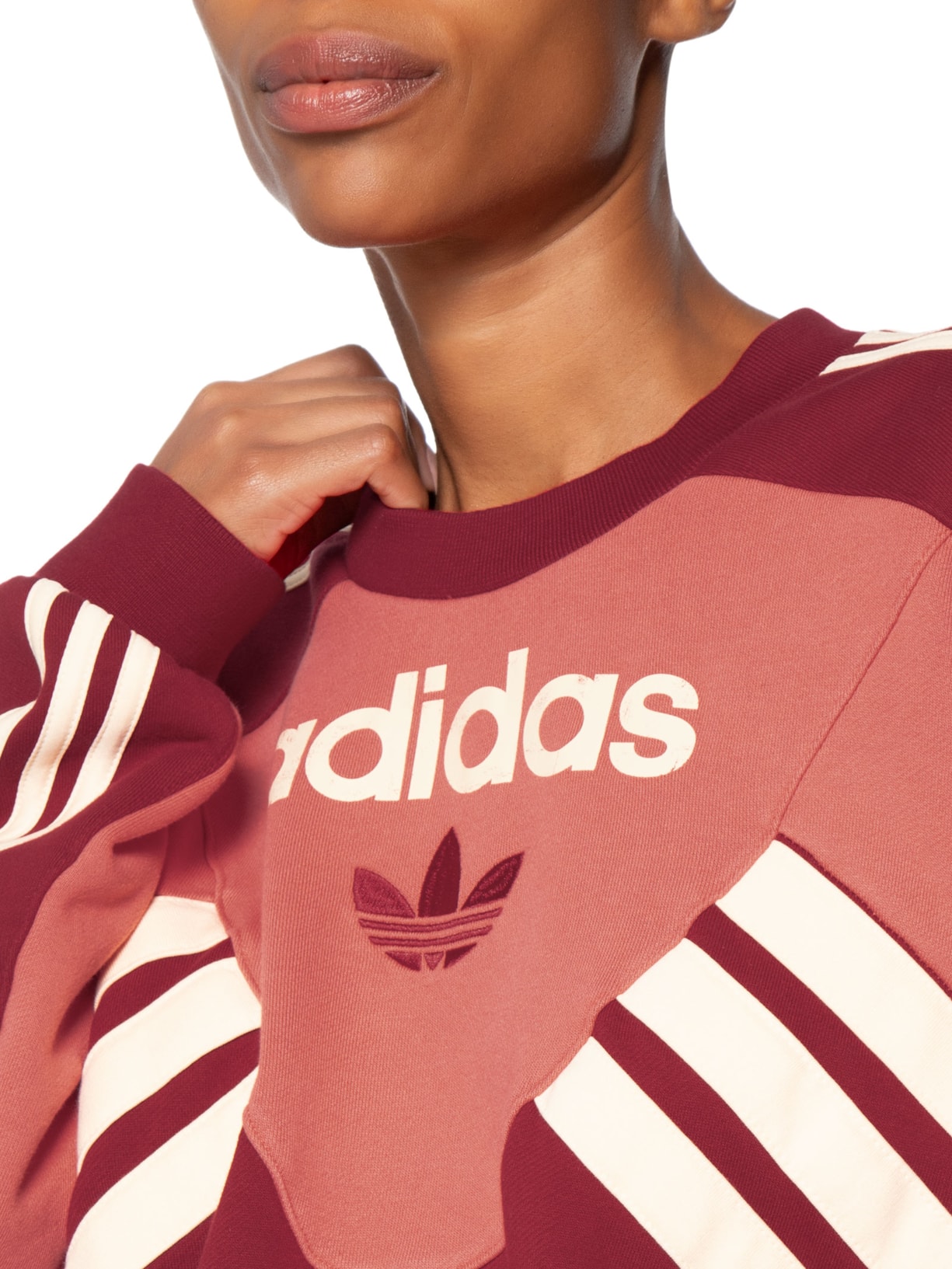 Casaco Feminino Moletom Crew Main Vermelho Adidas Originals