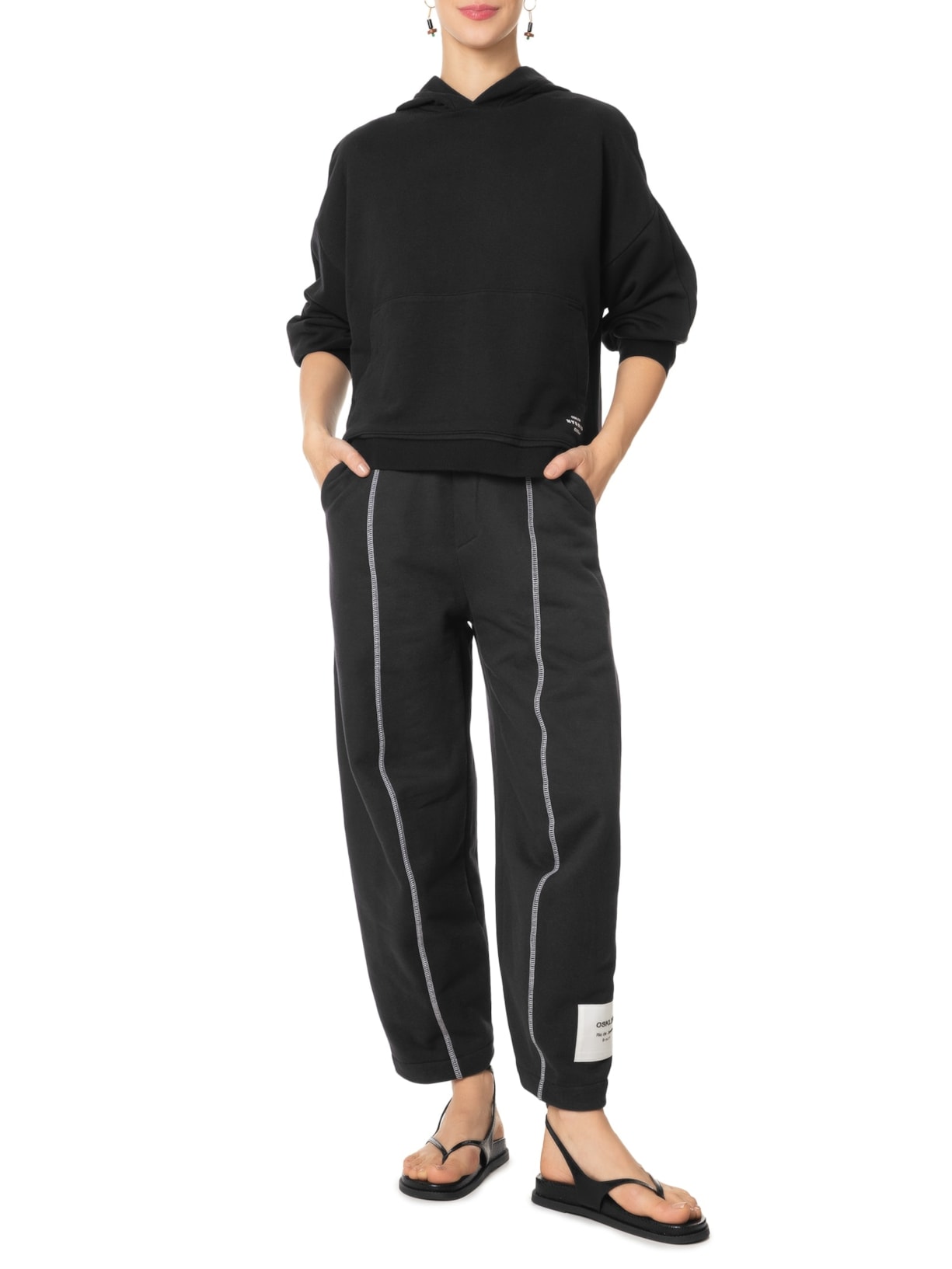 Casaco Feminino Moletom Double Face Viés - Preto