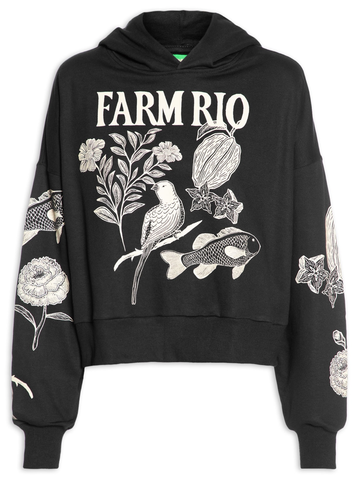 Casaco Feminino Moletom Jardim De Cordel - Preto
