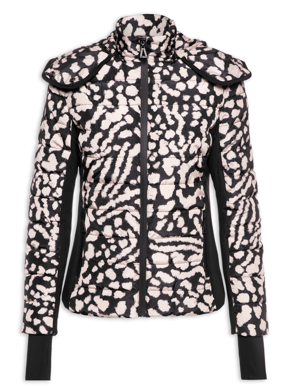 Casaco Feminino Nylon Estampado Puffer - Animal Print