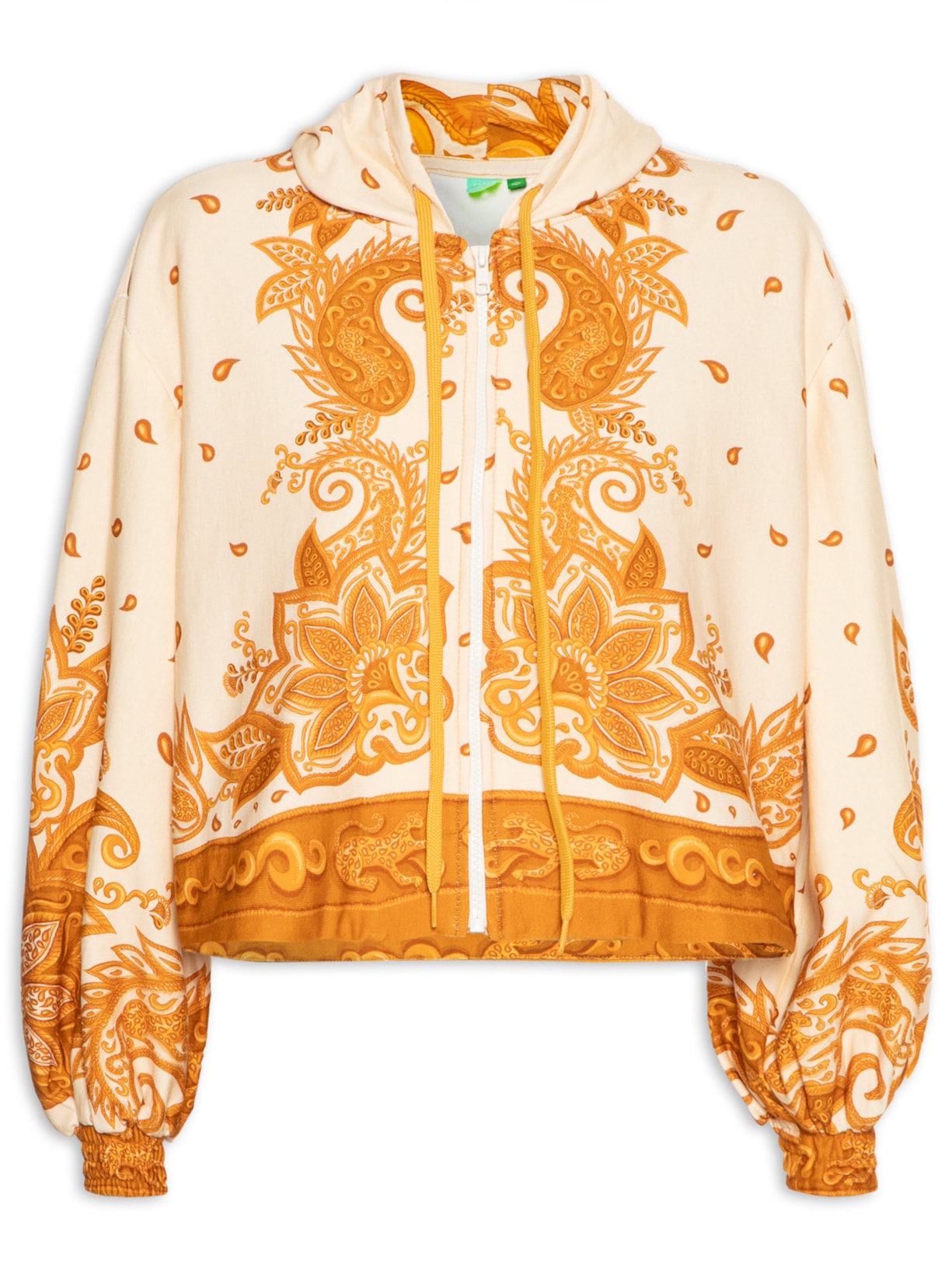 Casaco Feminino Paisley Onça - Amarelo