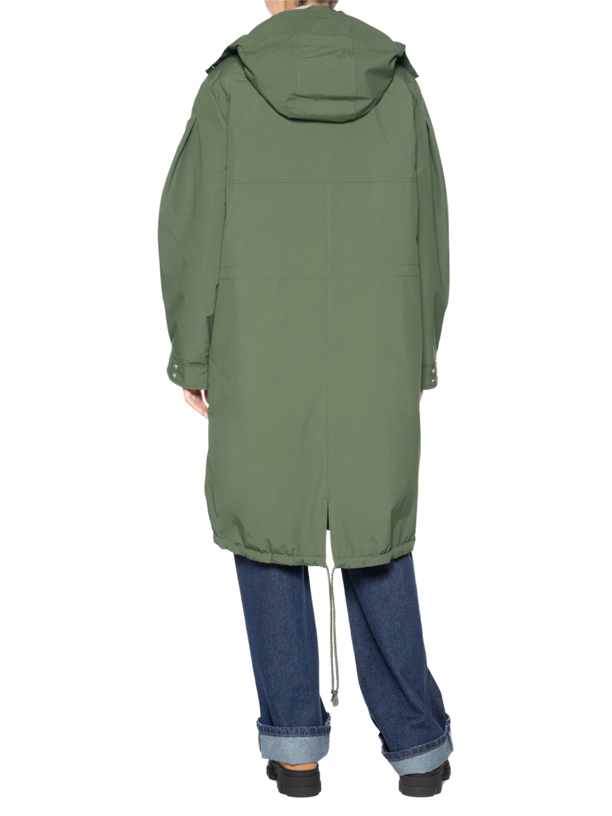 Casaco Feminino Parka Ripstop Tri-Layer Verde Ganni