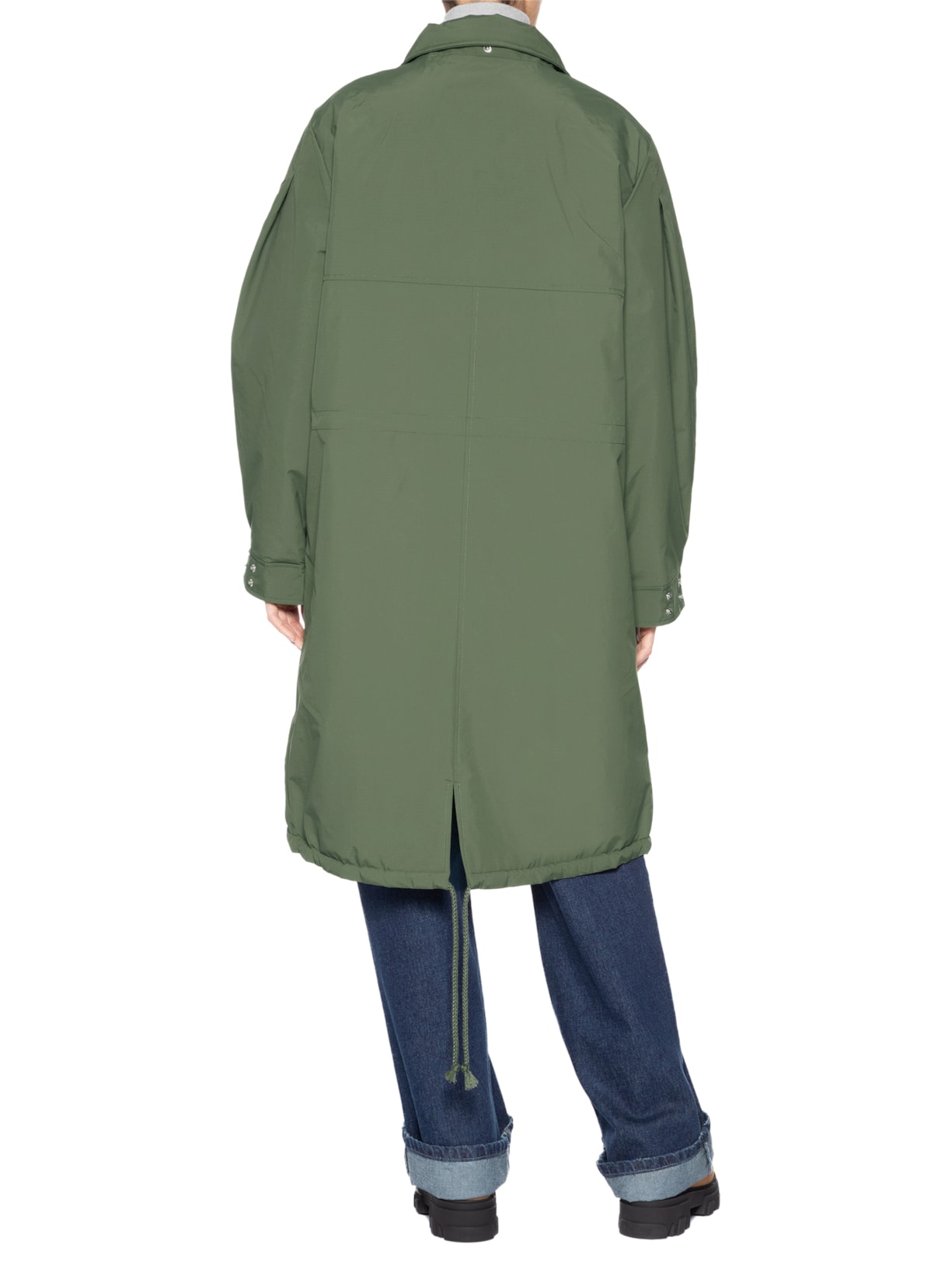 Casaco Feminino Parka Ripstop Tri-Layer Verde Ganni