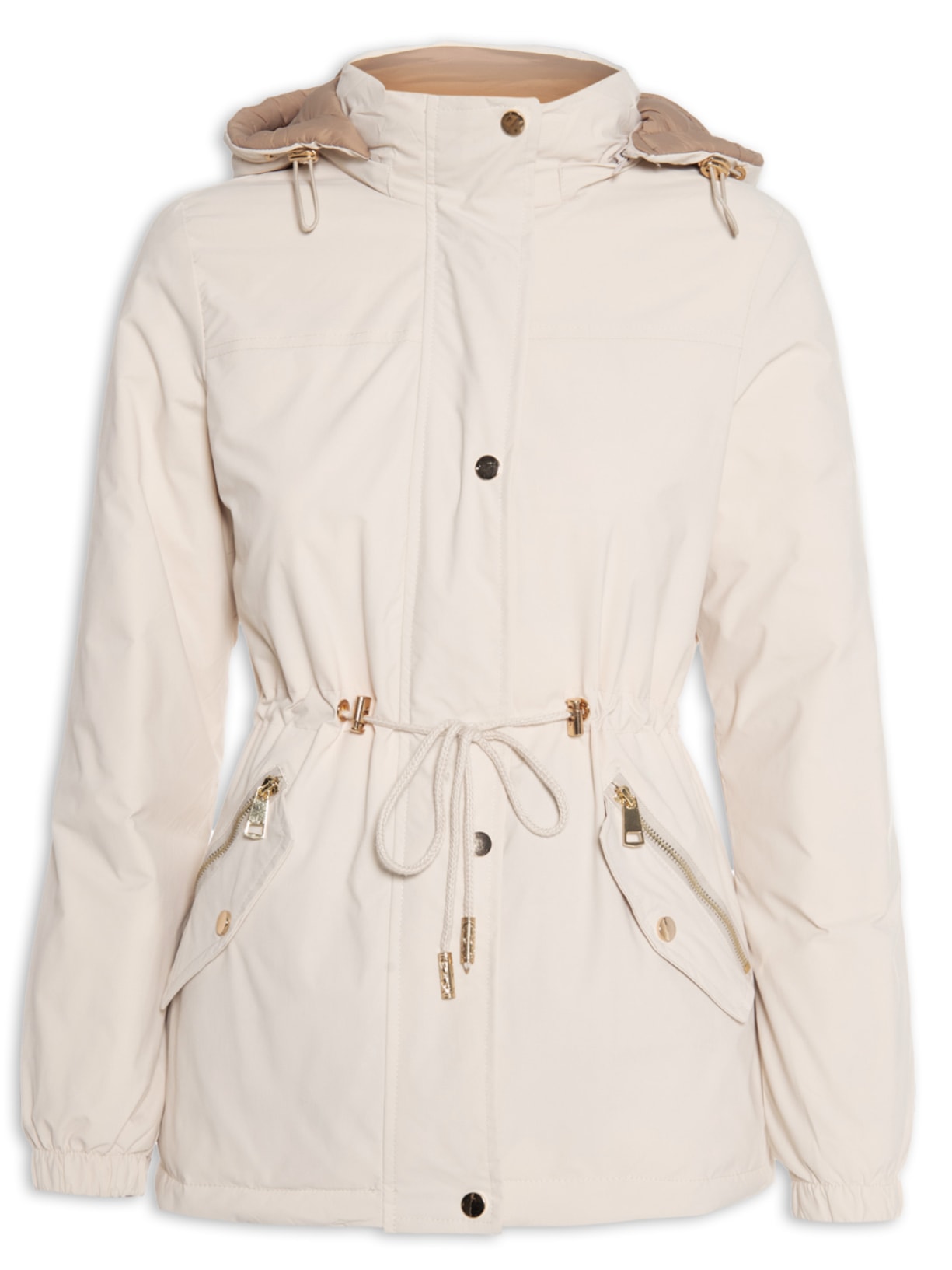 Casaco Feminino Puffer Dupla Face - Bege